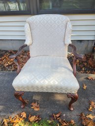 Vintage  Upholstered Mahogany Arm Chair