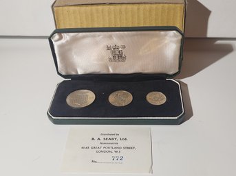 1964 Bank Of Zambia Three Piece Proof Set In Original Box Produced By The Royal British Mint