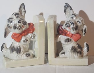 Pair Of Vintage Japanese Porcelain Dog Bookends