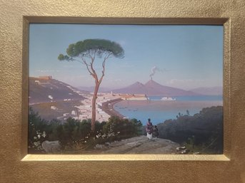 Grand Tour Gouache Painting Signed Romano