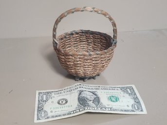 Miniature Penobscot Indian Basket.
