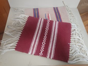 Two Native American Indian Woven Mats