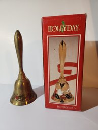 Brass And Enamel Holiday Dinner Bell