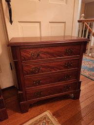Diminutive Bench Made 4 Drawer Solid Mahogany Chest (end Table Size