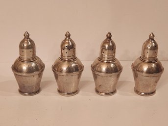 2 Pair Of Weighted Sterling Silver Salt And Pepper Shakers