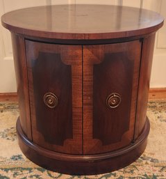 Heritage Henredon Circular Parquetry Inlaid End Table