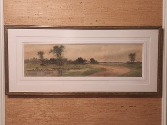 Watercoolor Painting Of A Country Road