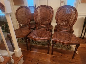 Set Of Six French  Balloon Baclk Diningroom Chairs