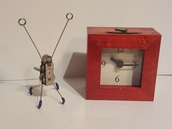 Clock And Wind Up Sculpture