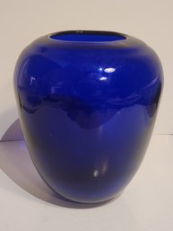 Hand Blown Cobalt Blue Glass  Vase