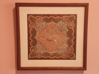 Framed  Souvenir Handkechief From Ireland