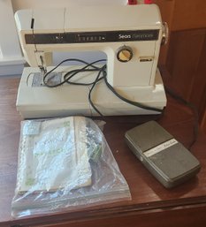 Sears Kenmore Sewing Machine With Three Boxes Of Attachments