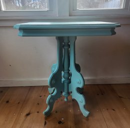 Turquoise Painted Victorian Lamp Table