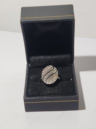 Sterling Silver  And Marchasite Ring Size 5 1/2