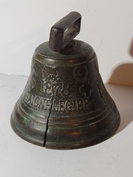 Antique Brass Cow Bell Dated 1876 As Is