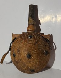 Ornatley Decorated Wooden Gun Powder Flask