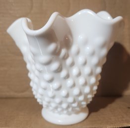 Fenton Milk Glass Handkerchief Vase