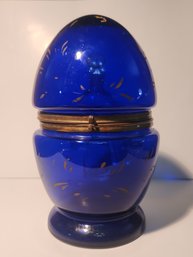 Chechoslavakian Savakian. Egg Shape Cobalt Blue Glass The Canter Set