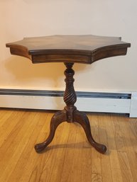 Fancy Mahogany Tripod Table With Parquetry Inlaid Top