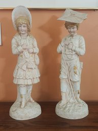 Pair Of 18' Royal Rudolstadt  Bisque Figures