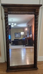 Heavy Oak Ethan Allen Split Column Mirror