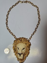 Necklace With Lions Head Pendant