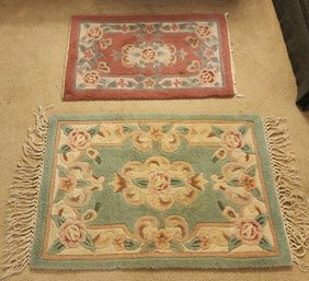 Light Blue And Pink Scattered Rugs