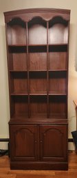 Ethan Allen Two Part Cherry Bookshelf With Cabinet 1 Of A Pair)