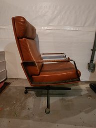 Leather Upholstered Mid Century Office Chair
