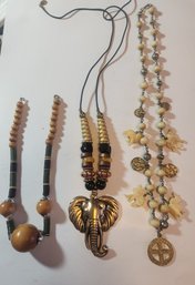 Three Tribal Style Necklaces