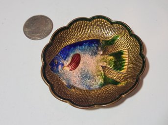 Bronze And Enamel Fish Dish