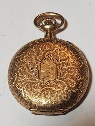 Antique 14 Karat Gold A.W. Waltham Ladies Pocket Watch
