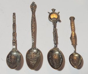 Four Sterling Silver Washington Commemorative Spoons