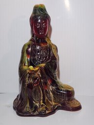 Vintage Faux Brown Jade Statue