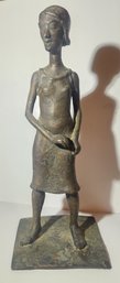 10 1/2' Bronze Statue Of Woman