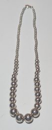16' Italian Beaded Sterling Silver Necklace