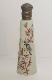 Victorian Enamel Painted Uranium Glass  Scent Bottle