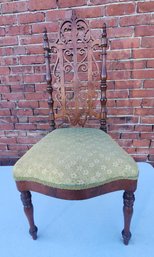 Victorian Gothic Youths Walnut Slipper Chair