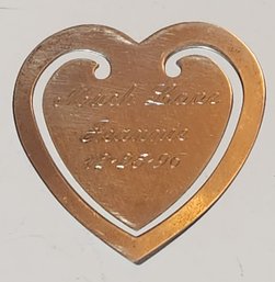 Tiffany And Company Heart Shsped Sterling Silver Book Mark