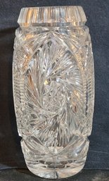 8' Pinwheel Cut Crystal Vase