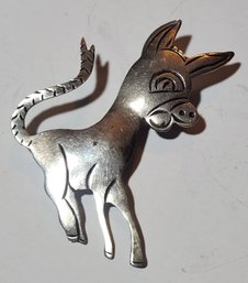 Mexican Sterling Silver Donkey Pin