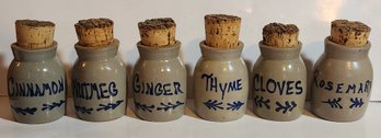 Set Of Six Beaumont Pottery Stoneware Spice Hars