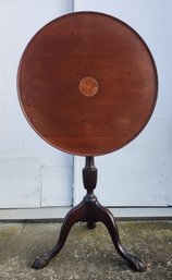 Paine Furniture Paw Foot Mahogany Tilt Top Table With Inlay