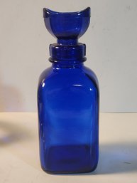 Cobalt Blue Glass Bottle With Eye Cup