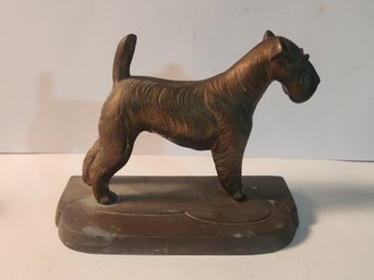 Brass Finished White Metal Terrier Bookend