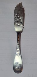 Floral Engraved Late 19th Century Sterling Silver Butter Knife