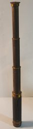 Antique Leather Wrapped Brass Telescope