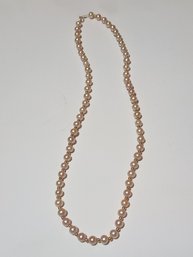 16' 14 Karat Gold And Pink Cultured Pearl Necklace