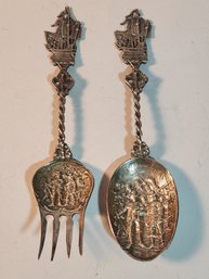 Ornated Silver Plated Nickel Serving Set