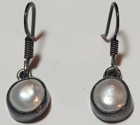 Sterling Silver And Pearl Earrings